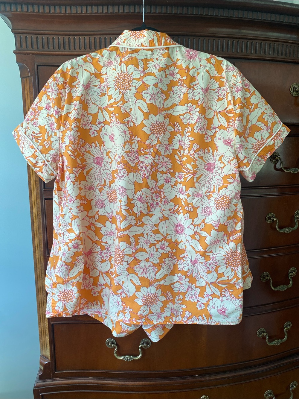 J. Crew Orange Floral Short Pajama Set - Picture 7 of 9